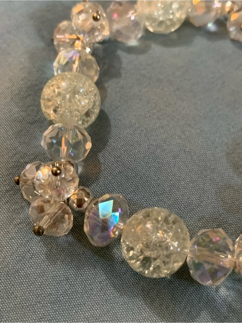 Iridescent Clear Crystal Stretch Bracelet